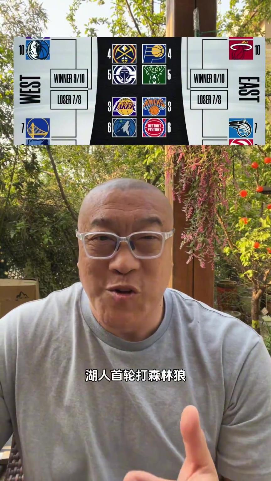 湖人打森林狼！馬?。褐灰獤|契奇像上賽季打戈貝爾那樣就行